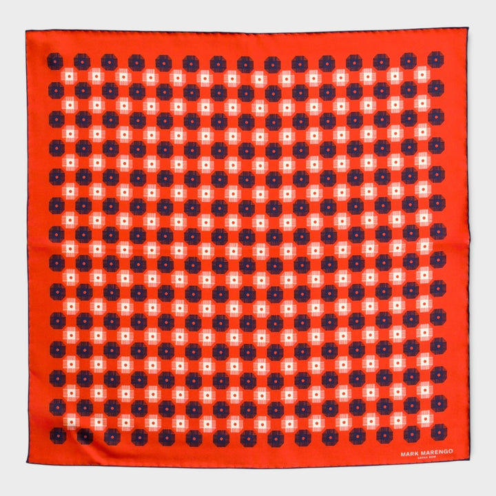 Red Silk Medallion Pocket Square
