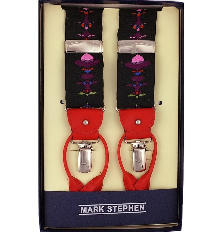 Black Art Nouveau Braces-Mark Marengo Savile Row
