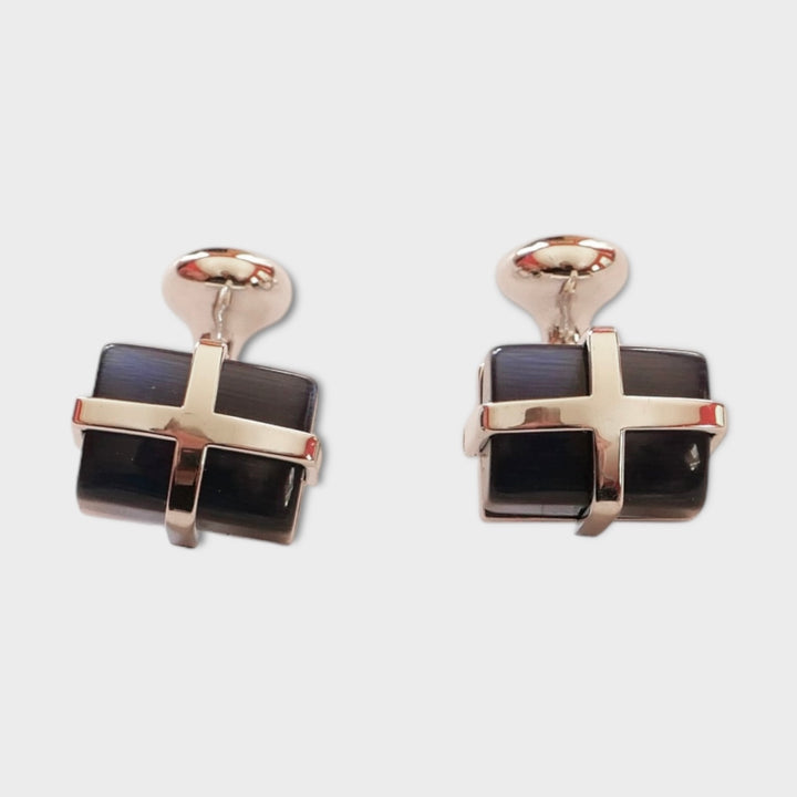 Dark Blue Cat Eye Cufflinks