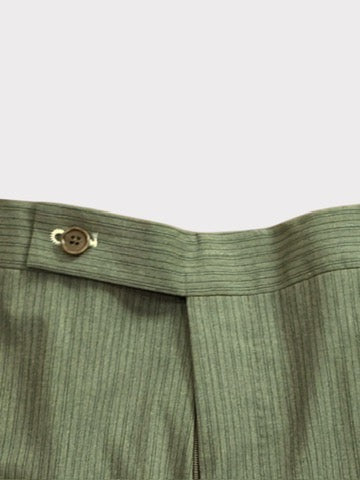 Light Green Pinstripe Twill Cotton Trouser