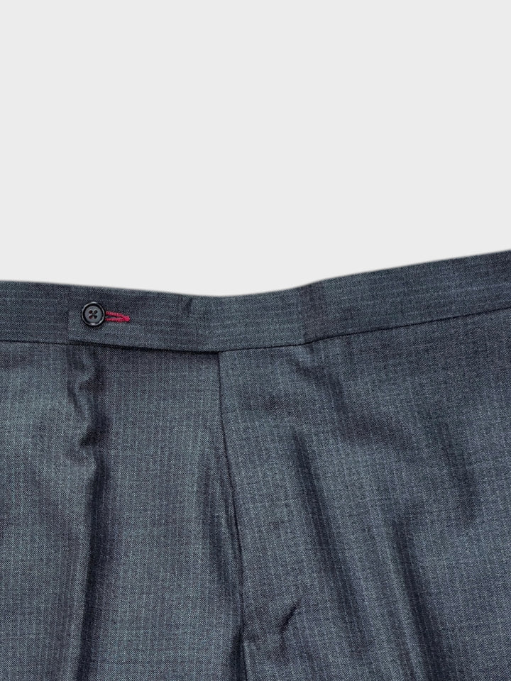 Grey Pinstripe Wool Trousers