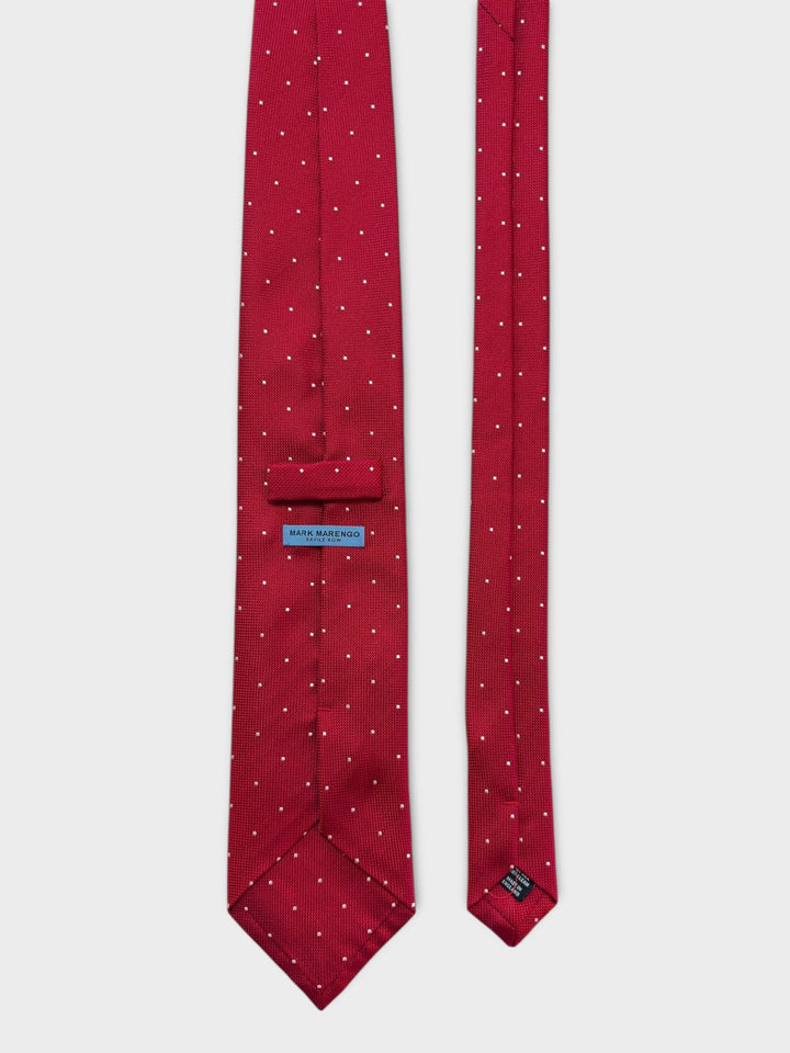 Red Micro Dot Jacquard Silk Tie