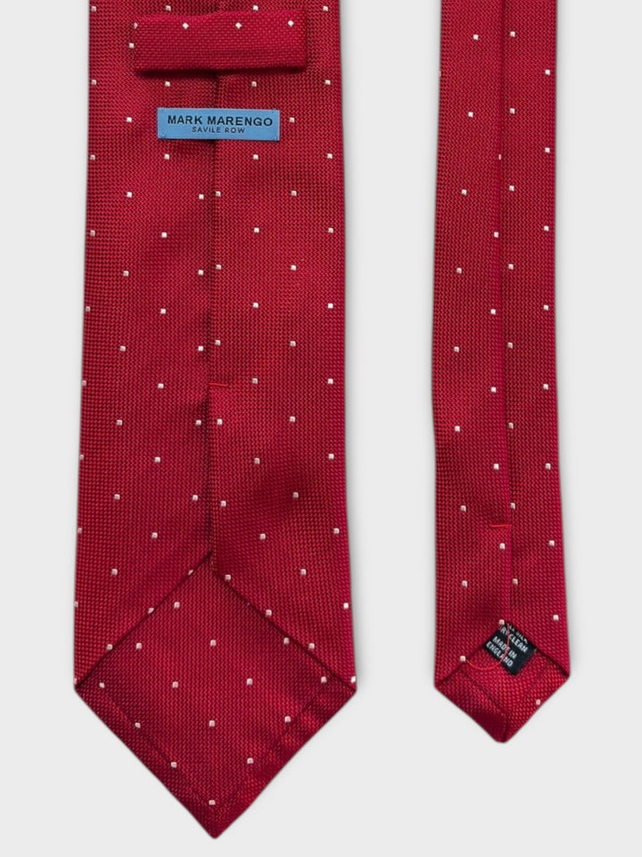 Red Micro Dot Jacquard Silk Tie