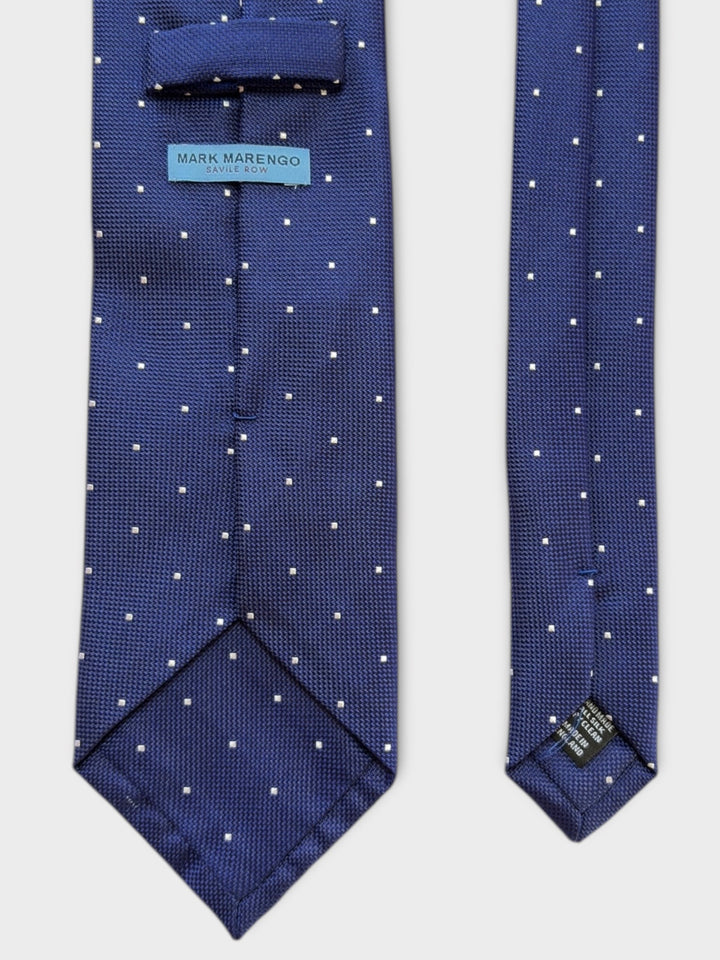 Navy Micro Dot Jacquard Silk Tie