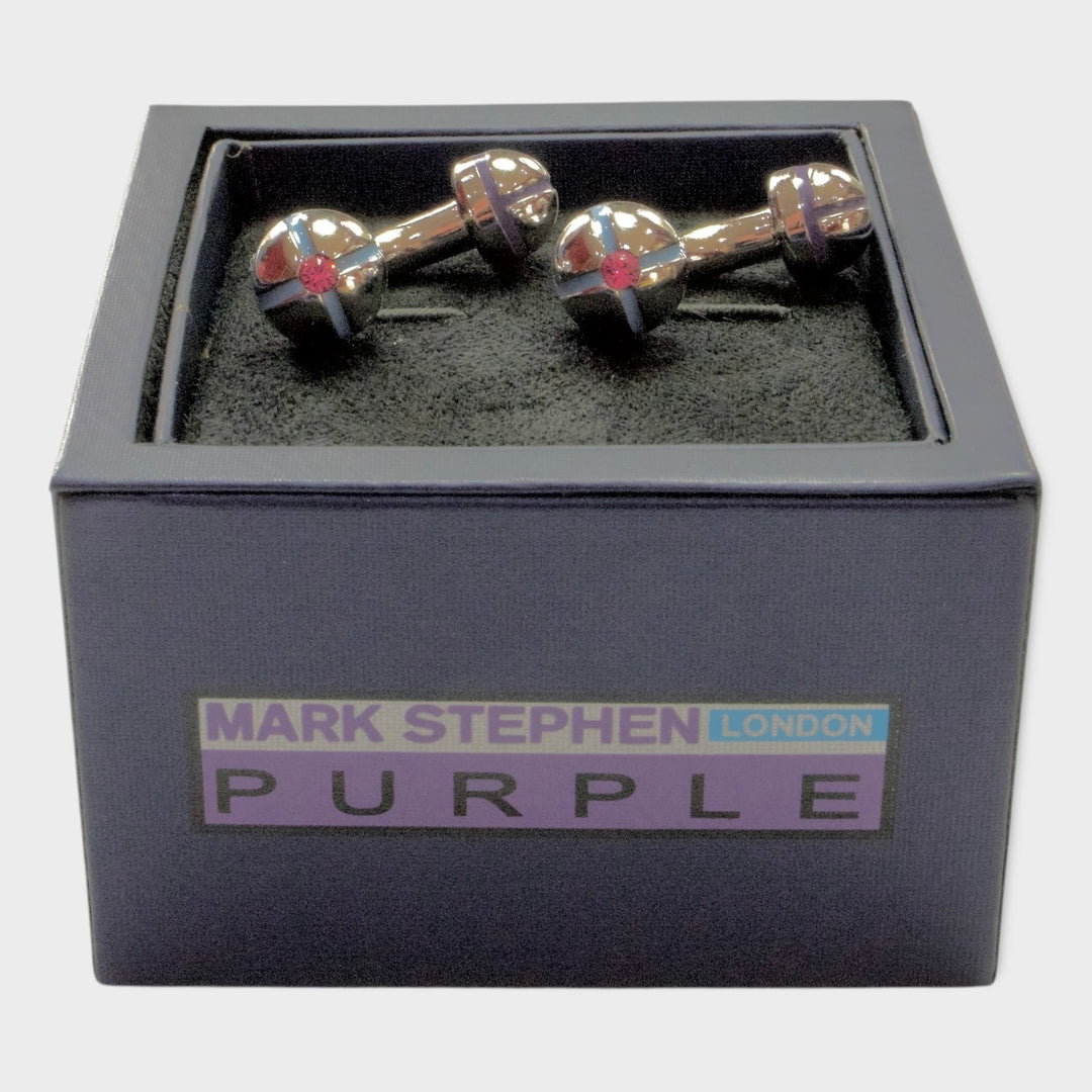 Link Pink Crystal Cufflinks