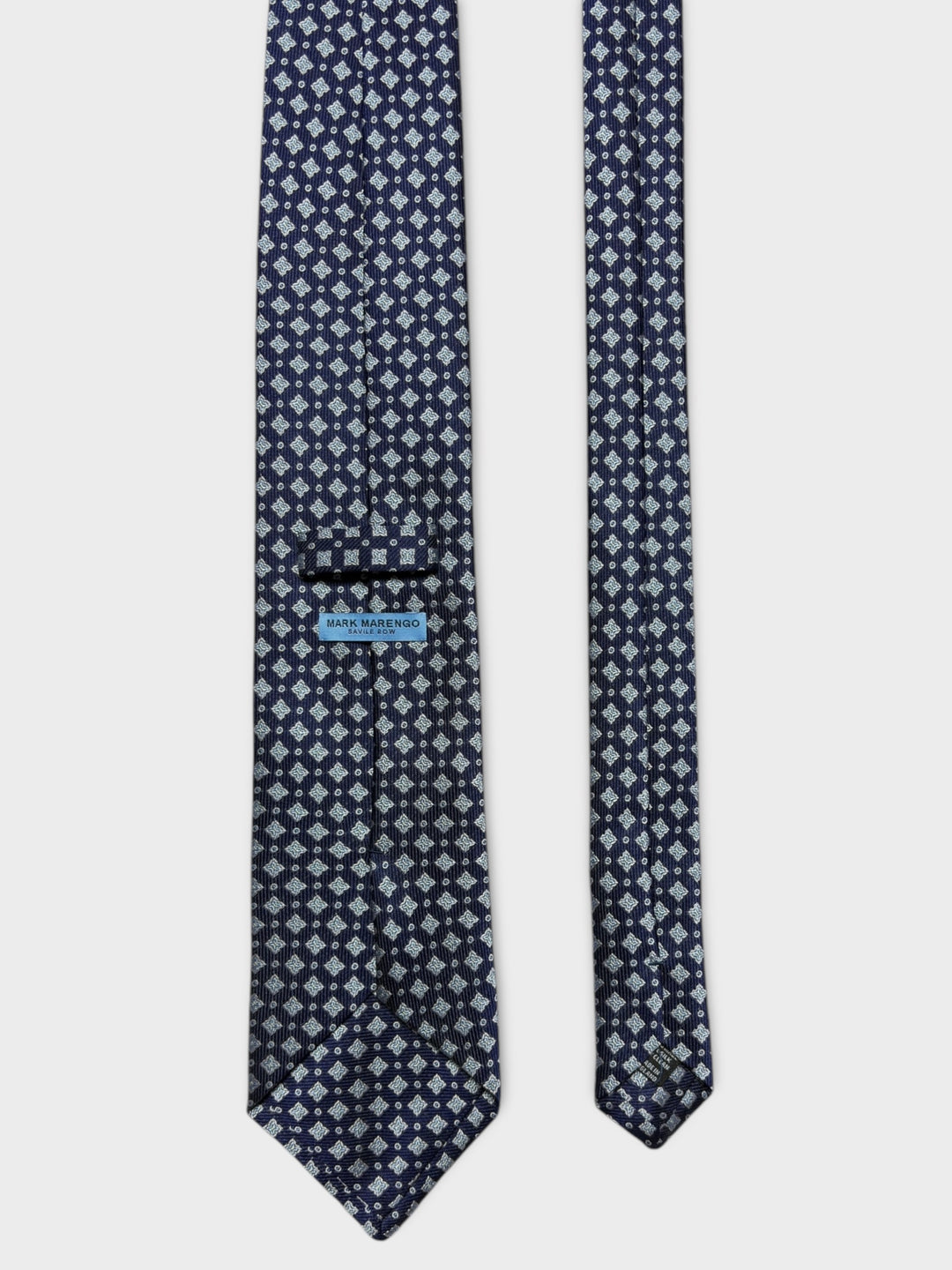 Navy Flower Dot Jacquard Silk Tie
