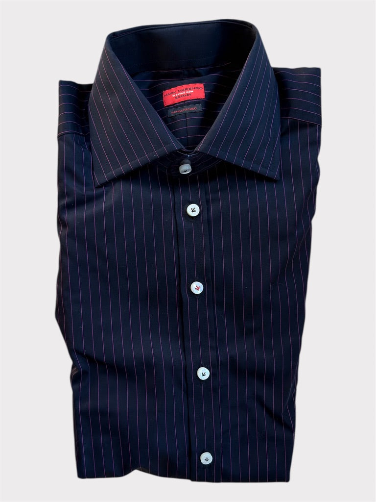Black With Pink Stripe Shirt Handstitched