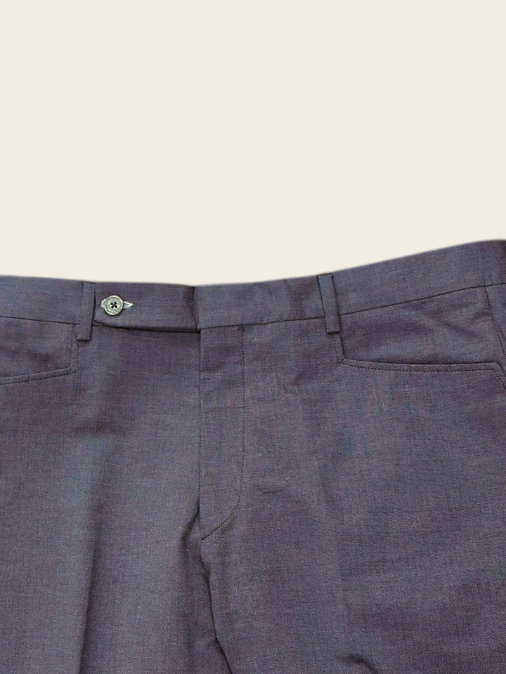 Light Purple Patterned Cotton Trouser