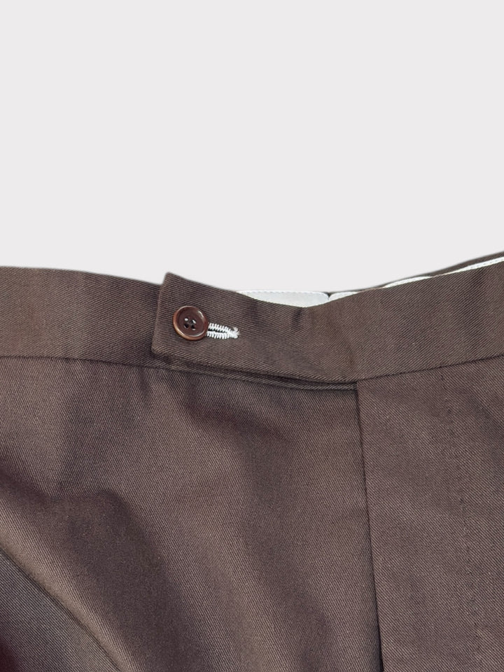 Brown Twill Cotton Trouser