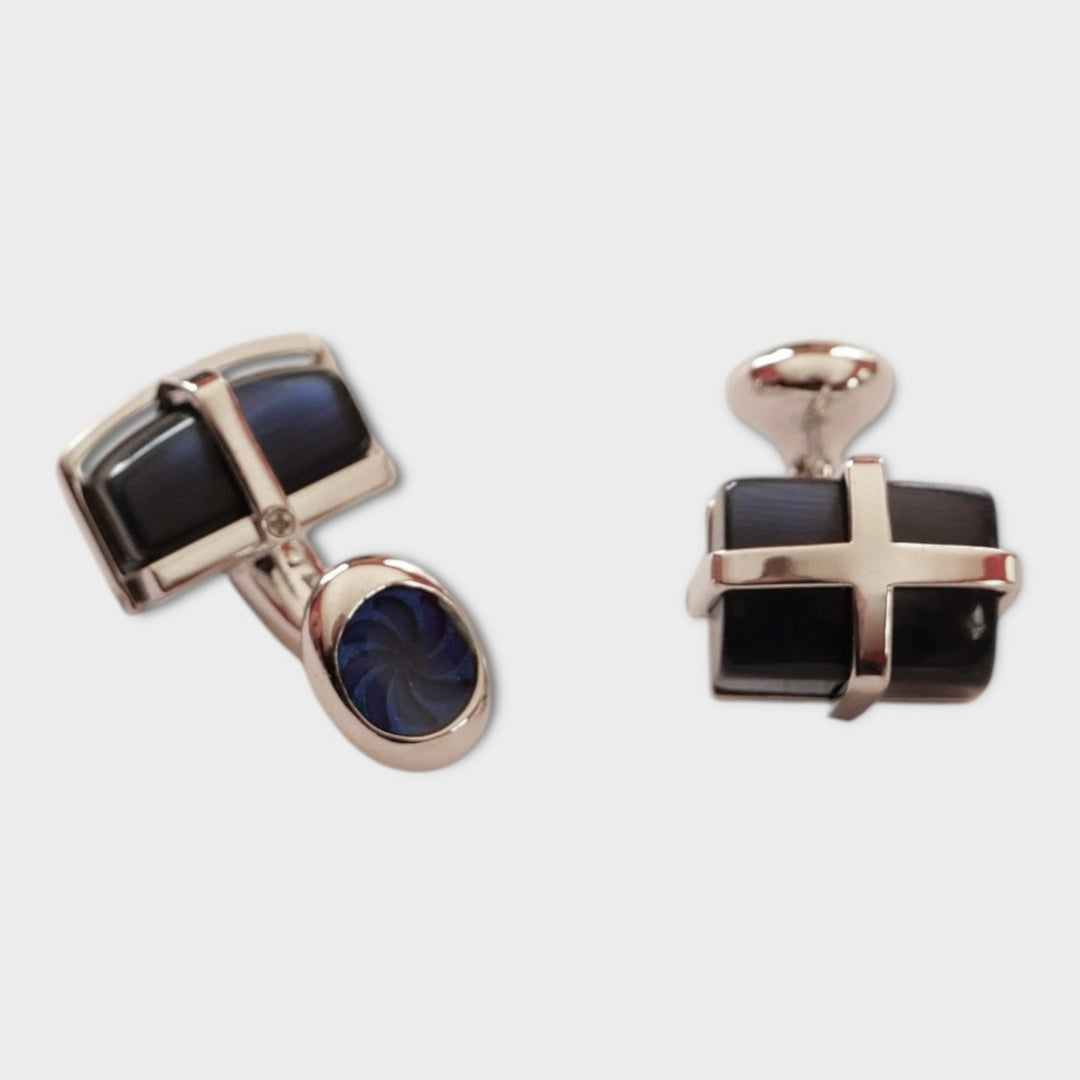 Dark Blue Cat Eye Cufflinks