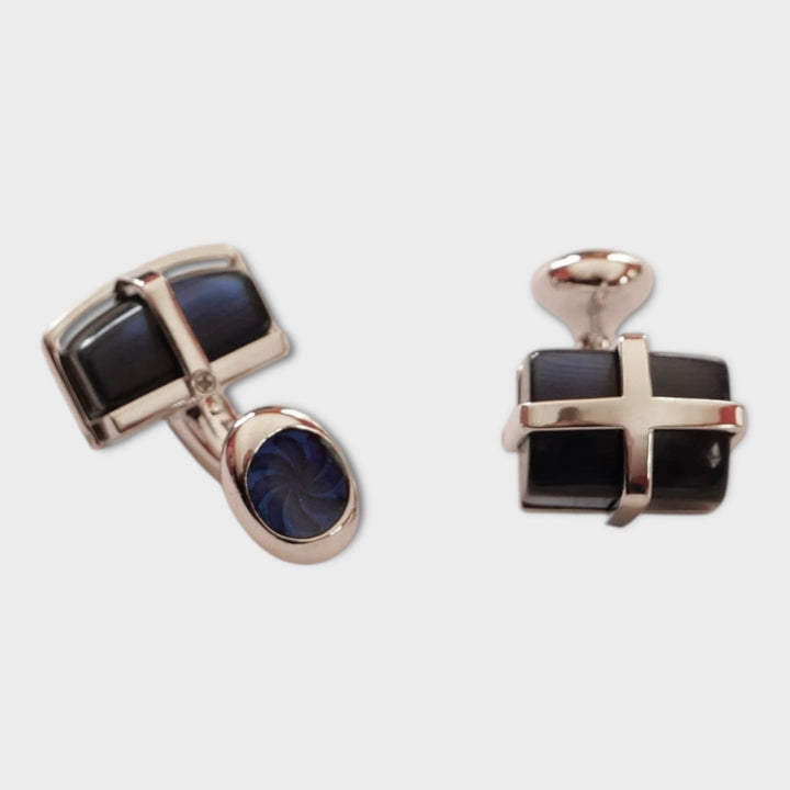 Dark Blue Cat Eye Cufflinks