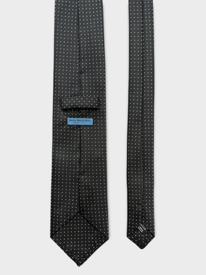 Black & White Micro Dot Jacquard Silk Tie