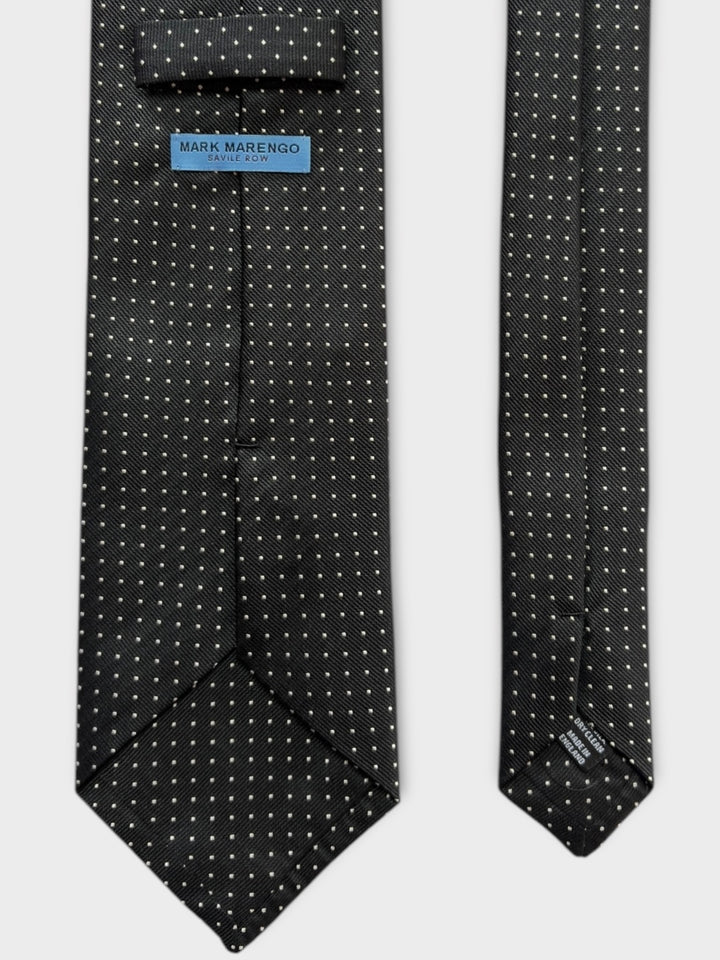 Black & White Micro Dot Jacquard Silk Tie