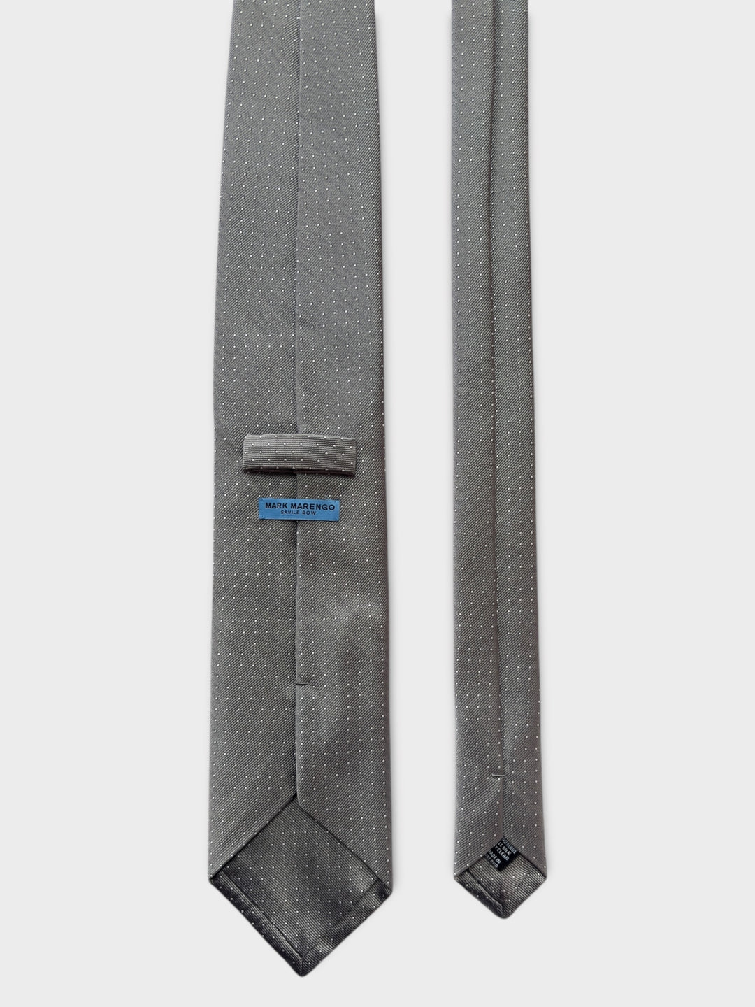 Grey & White Micro Dot Jacquard Silk Tie