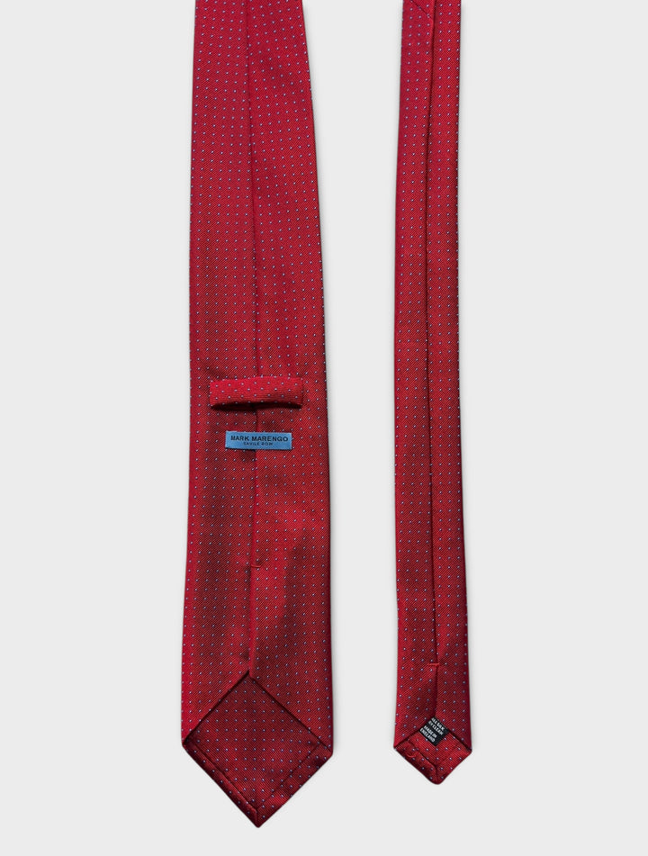 Red & Sky Micro Dot Jacquard Silk Tie