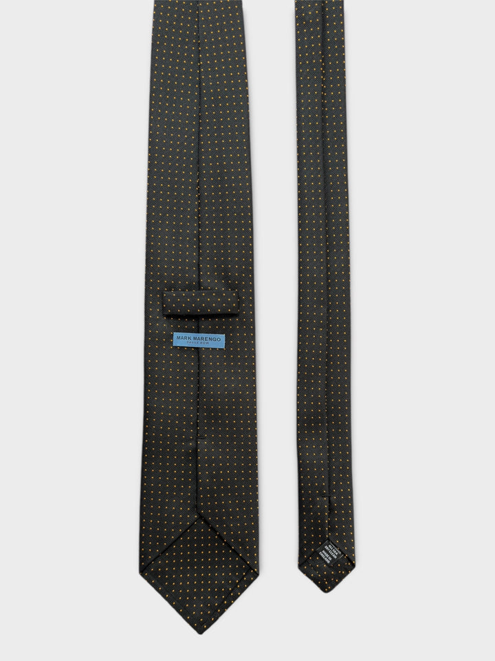 Black & Orange Micro Dot Jacquard Silk Tie