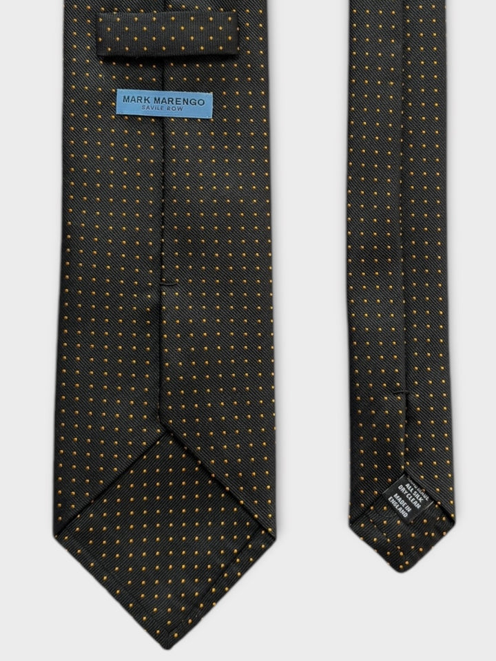 Black & Orange Micro Dot Jacquard Silk Tie
