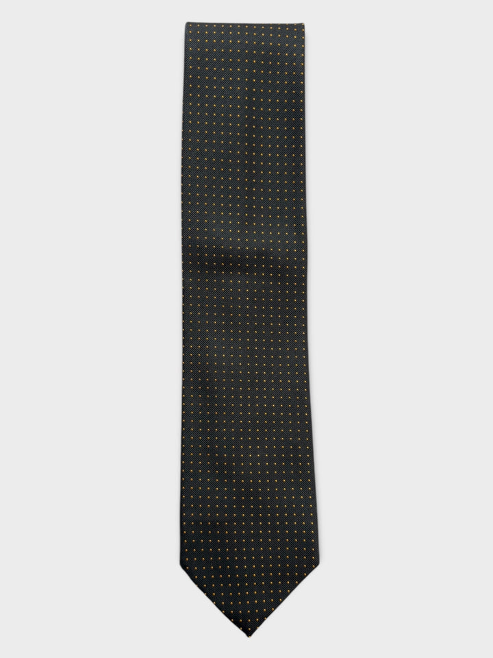 Black & Orange Micro Dot Jacquard Silk Tie