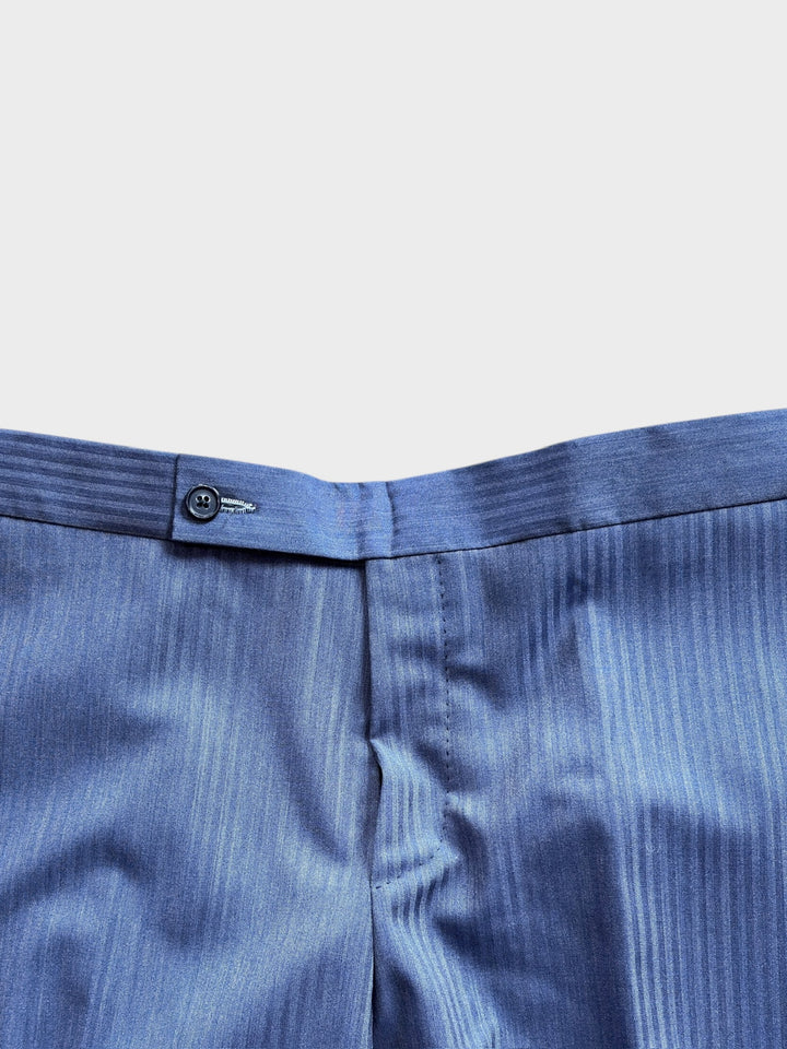 Blue  Subtle Stripe Wool Trouser