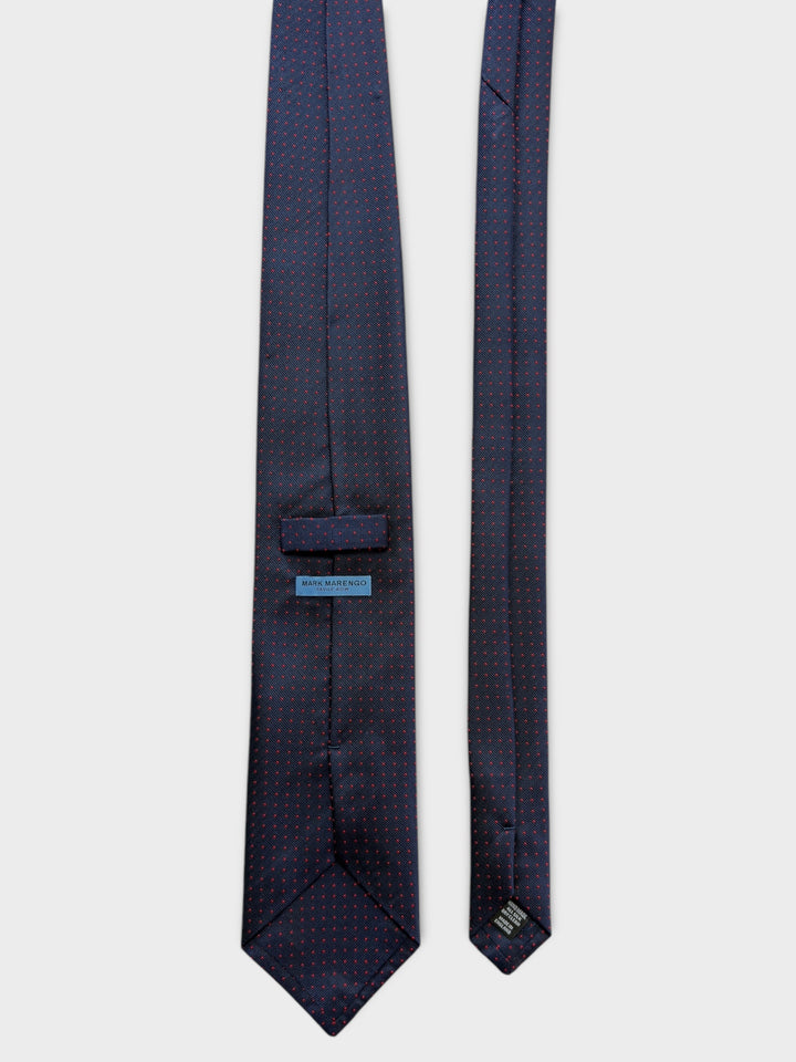 Blue & Red Micro Dot Jacquard Silk Tie