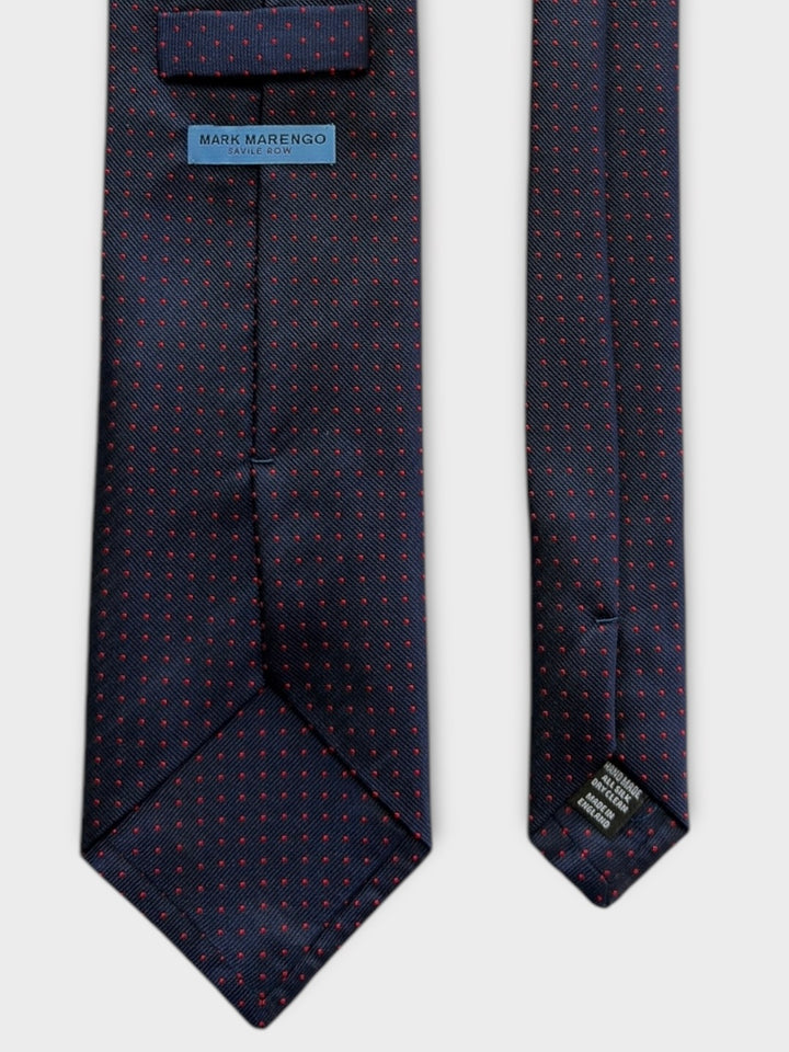 Blue & Red Micro Dot Jacquard Silk Tie