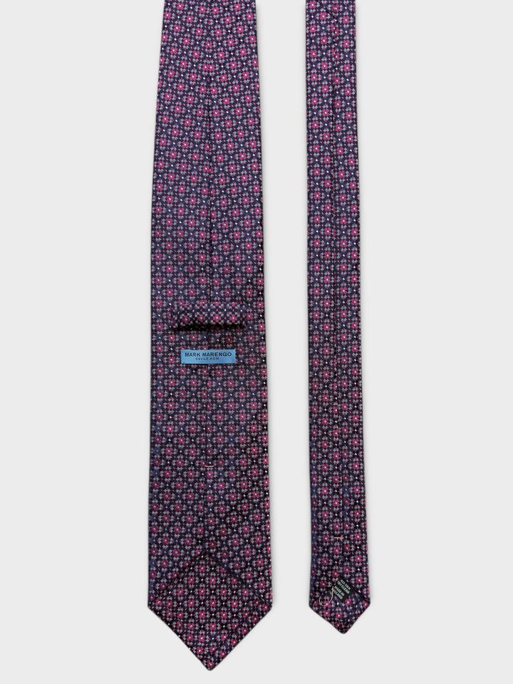 Blue & Purple Flower Jacquard Silk Tie
