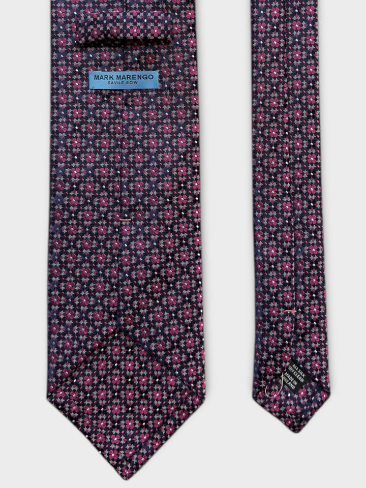 Blue & Purple Flower Jacquard Silk Tie