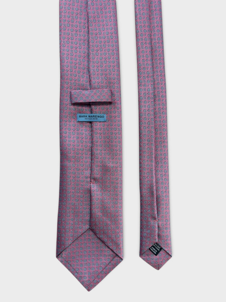 Pink Micro Flower Jacquard Silk Tie