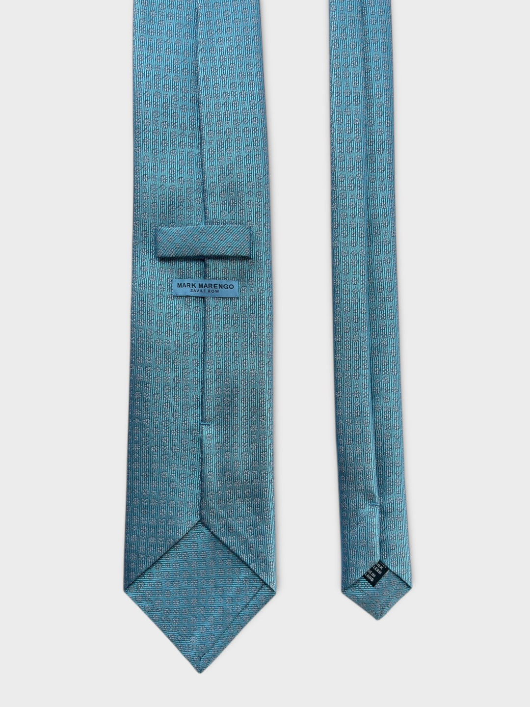 Turquoise Blue Micro Flower Jacquard Silk Tie
