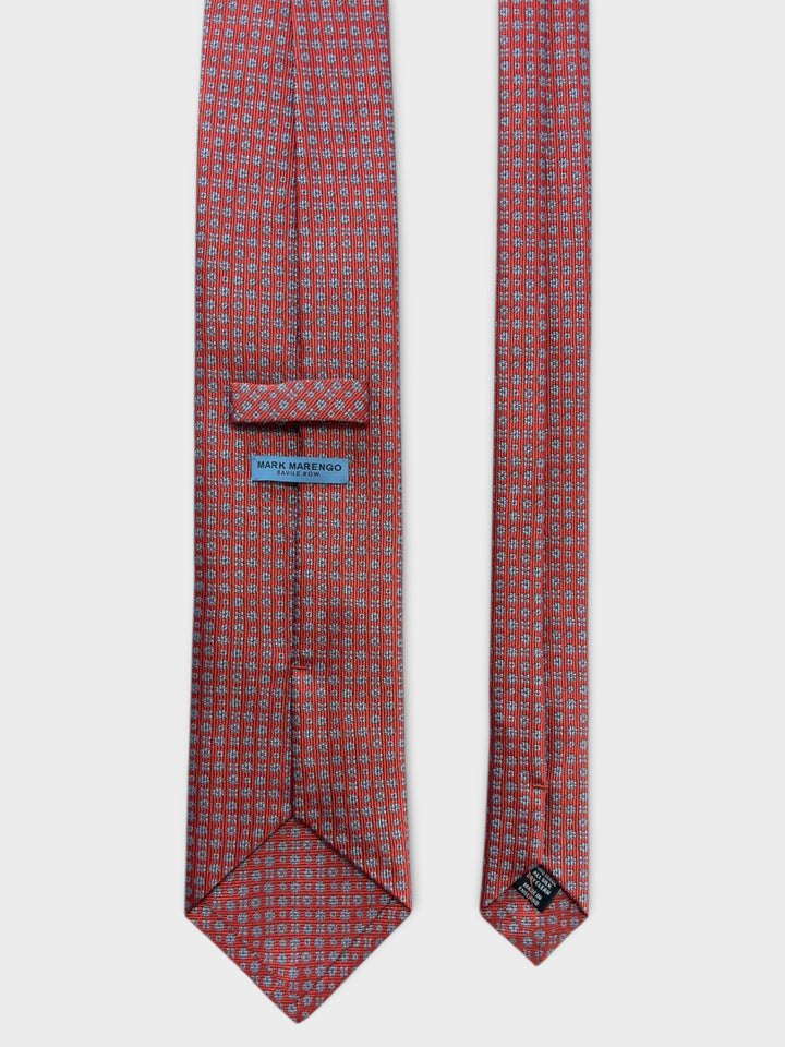 Orange Micro Flower Jacquard Silk Tie