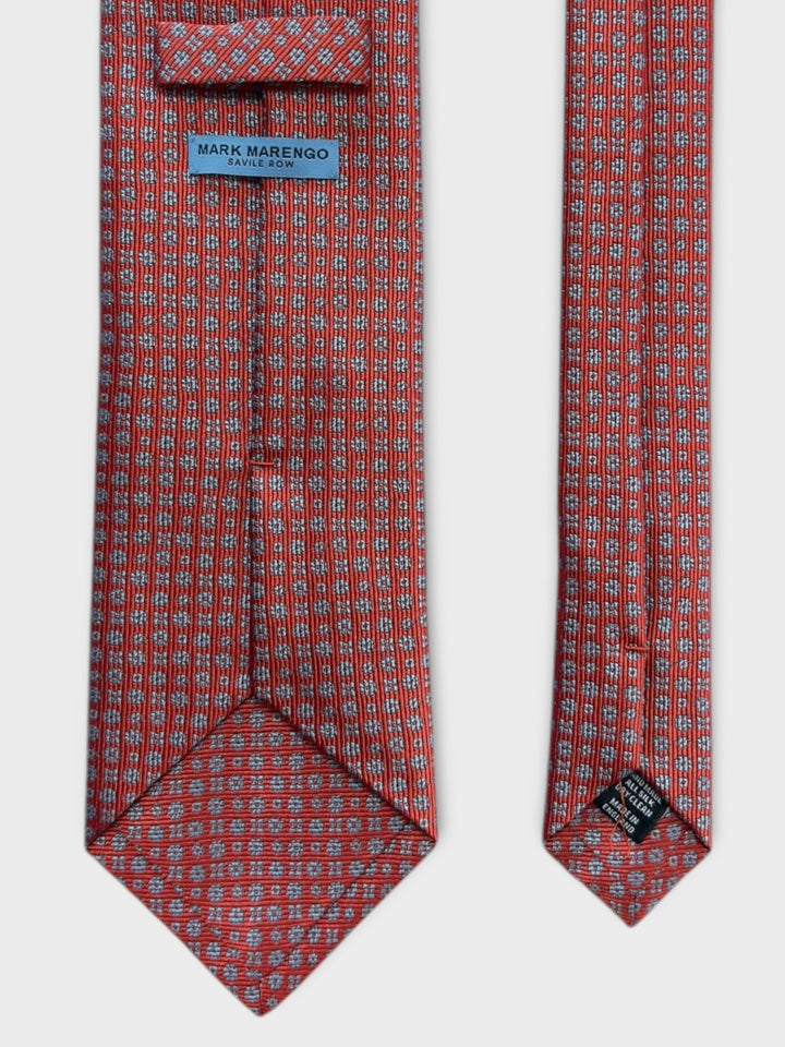 Orange Micro Flower Jacquard Silk Tie