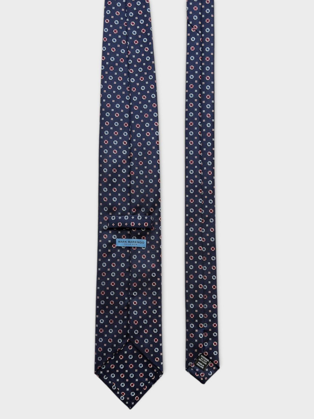 Blue Micro Flower Jacquard Silk Tie