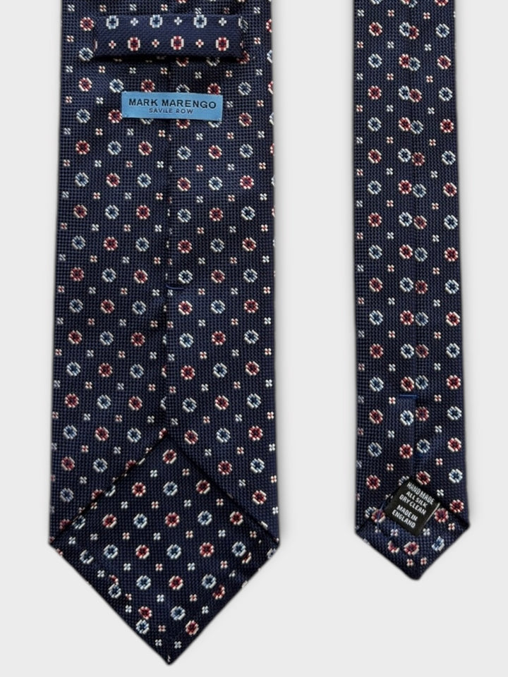 Blue Micro Flower Jacquard Silk Tie