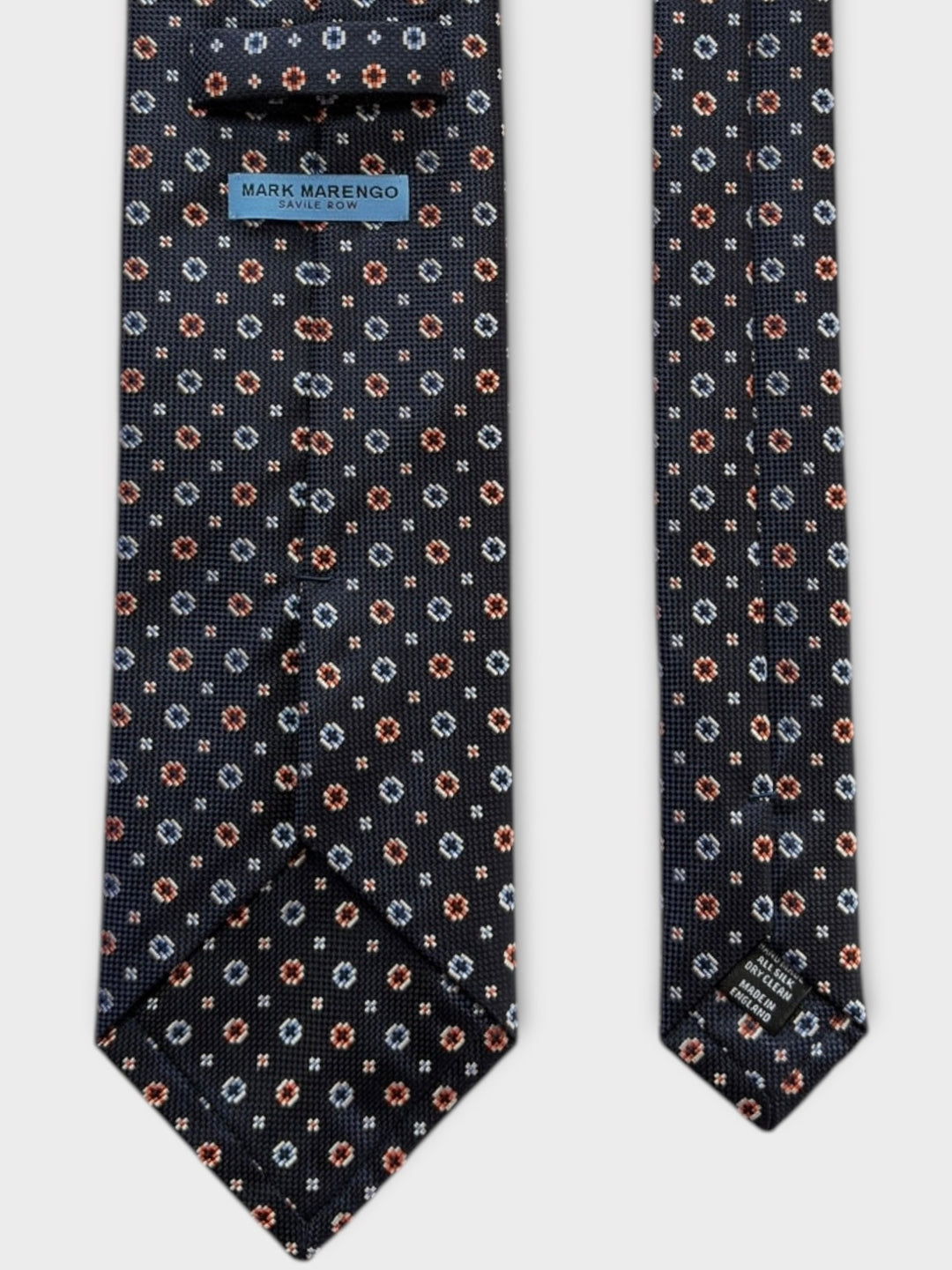 Navy Micro Flower Jacquard Silk Tie