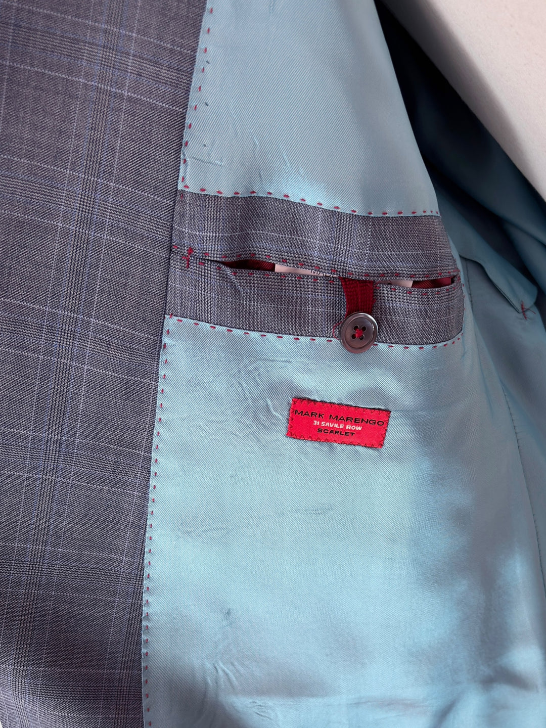 Grey Prince Of Wales Double Breasted Suit