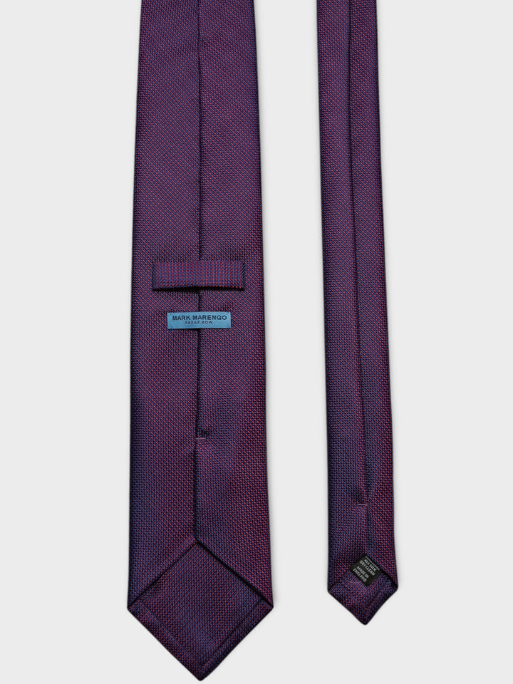 Red Blue Textured Jacquard Silk Tie