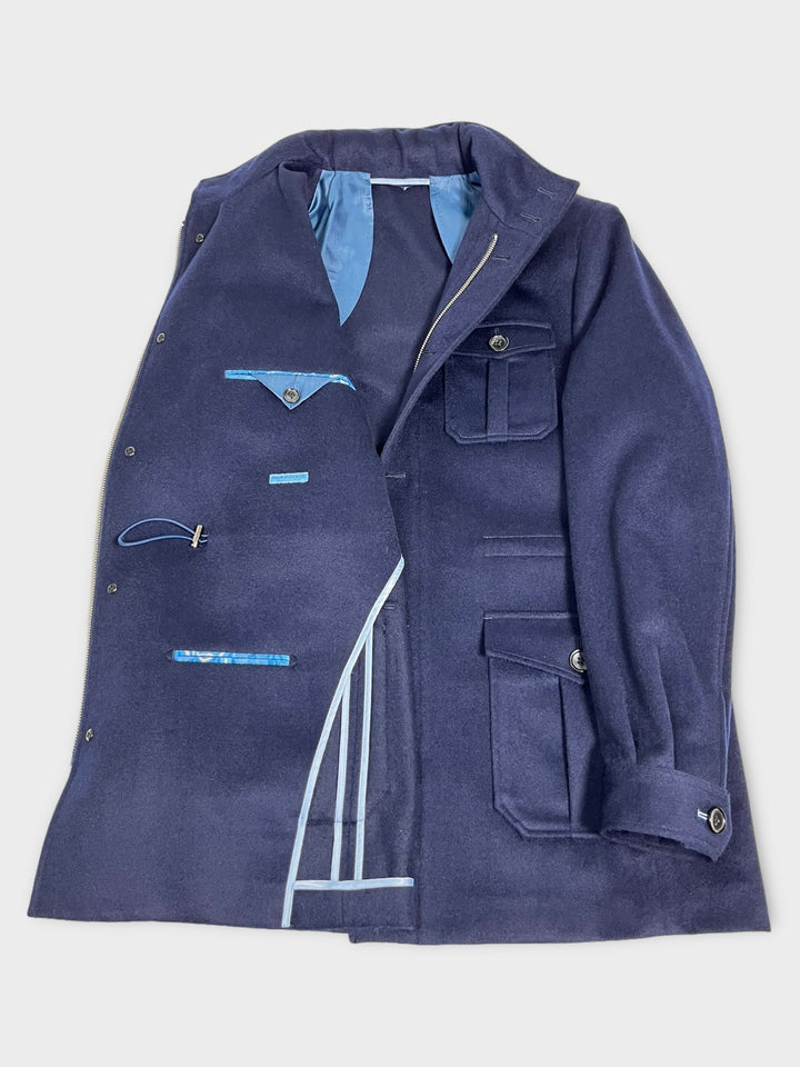 Navy Field Jacket With Hood