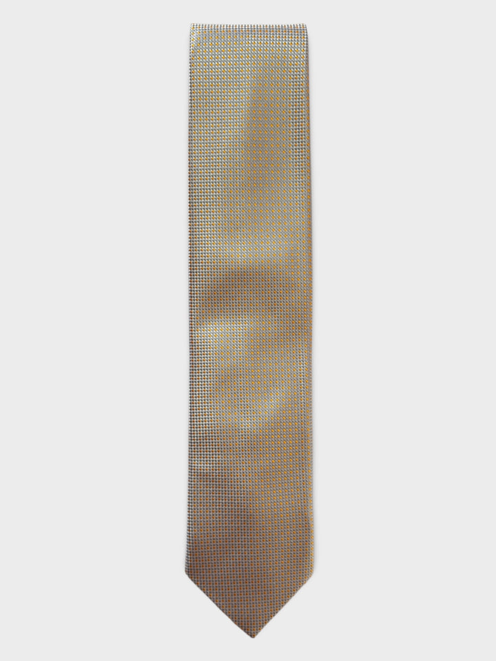 Orange Grey Textured Jacquard Silk Tie