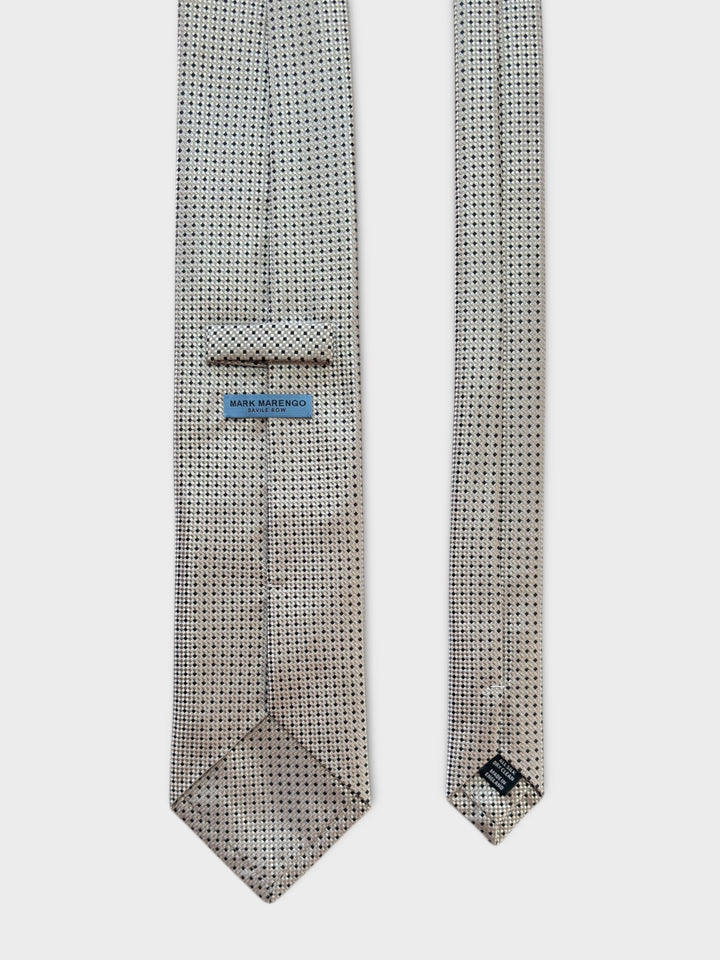 Black Grey Textured Jacquard Silk Tie