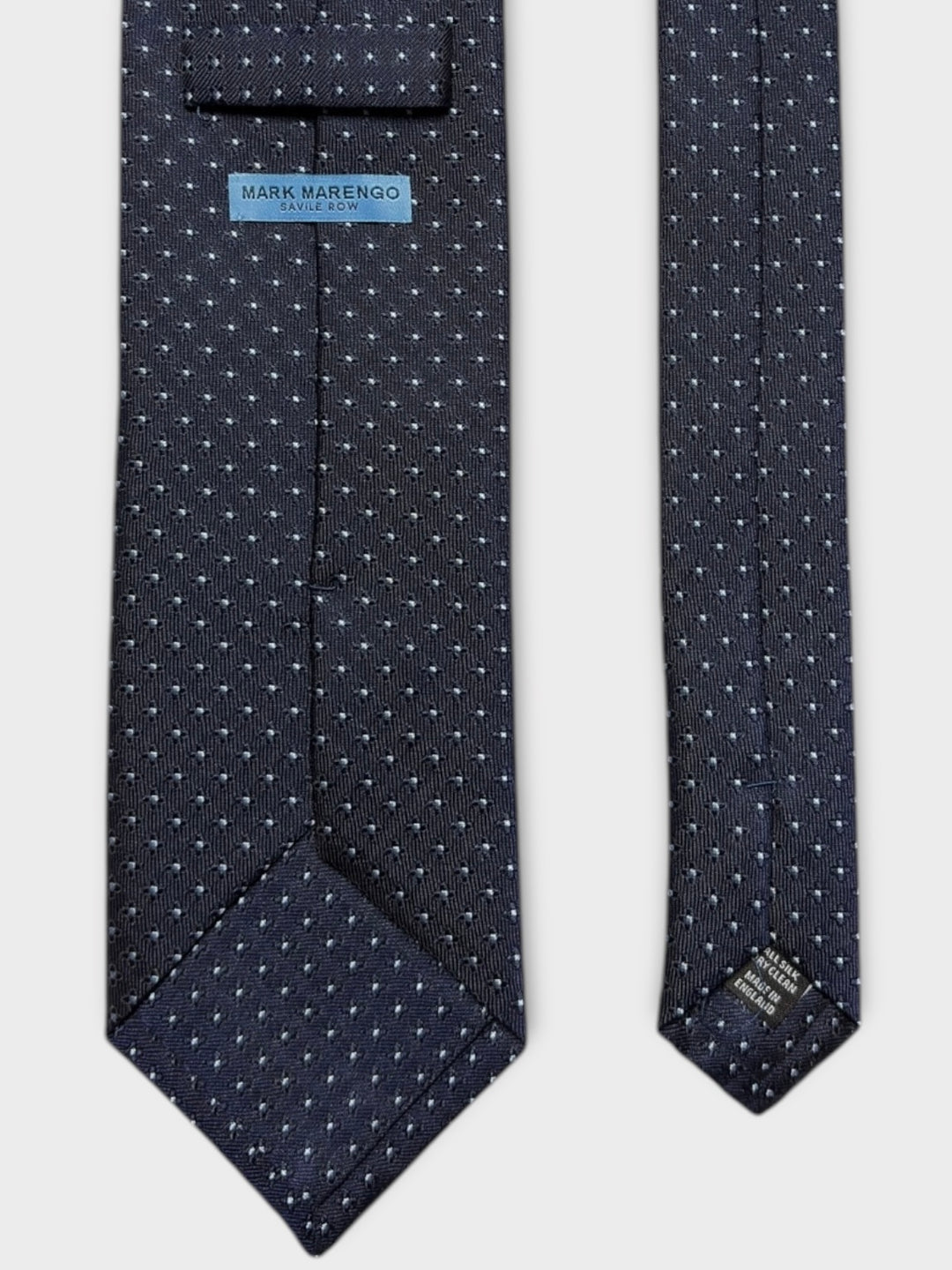 Navy Flower Dot Jacquard Silk