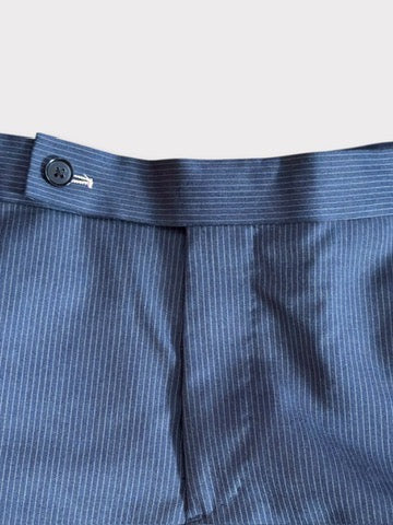 Steel Blue Pinstripe Wool Trouser