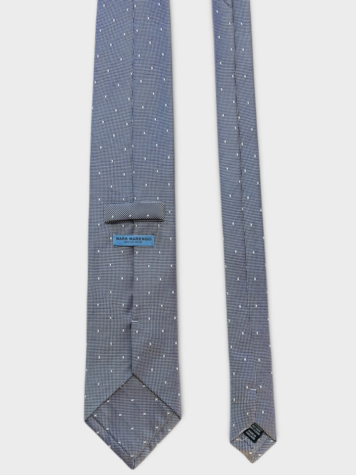 Blue Micro Dot Jacquard Silk Tie