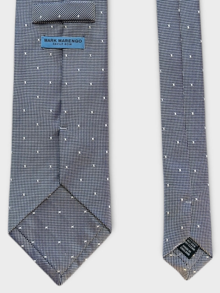Blue Micro Dot Jacquard Silk Tie