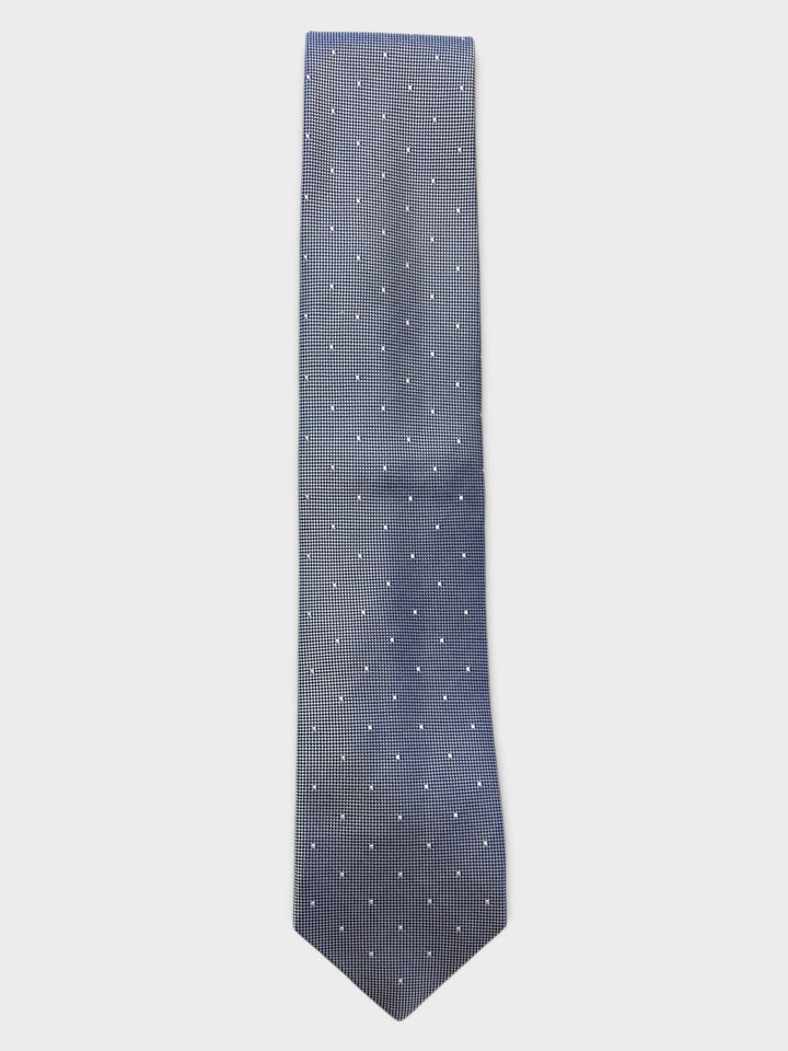 Blue Micro Dot Jacquard Silk Tie