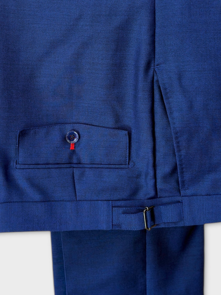 Petrol Blue Wool Mohair Sartorially Made Handstiched Trouser