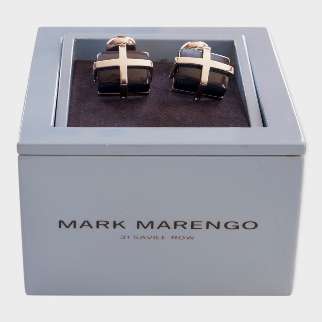 Dark Blue Cat Eye Cufflinks
