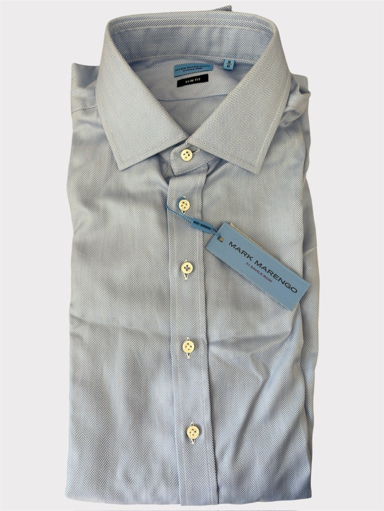 Blue Herringbone Shirt