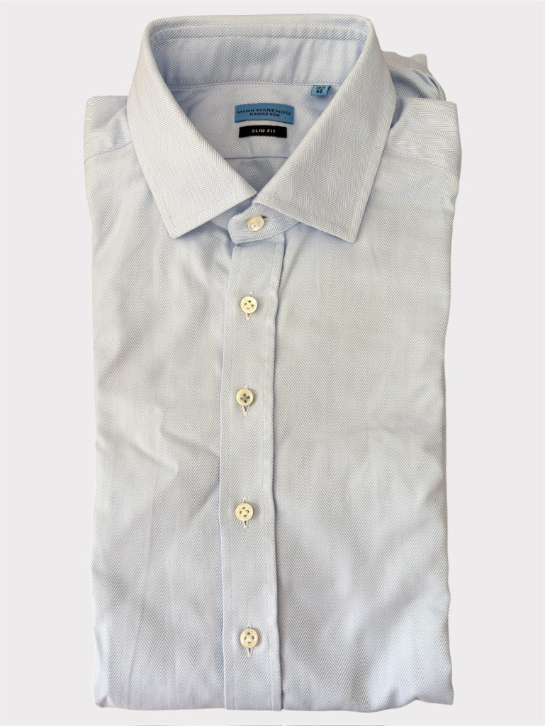 Light Blue Herringbone Shirt