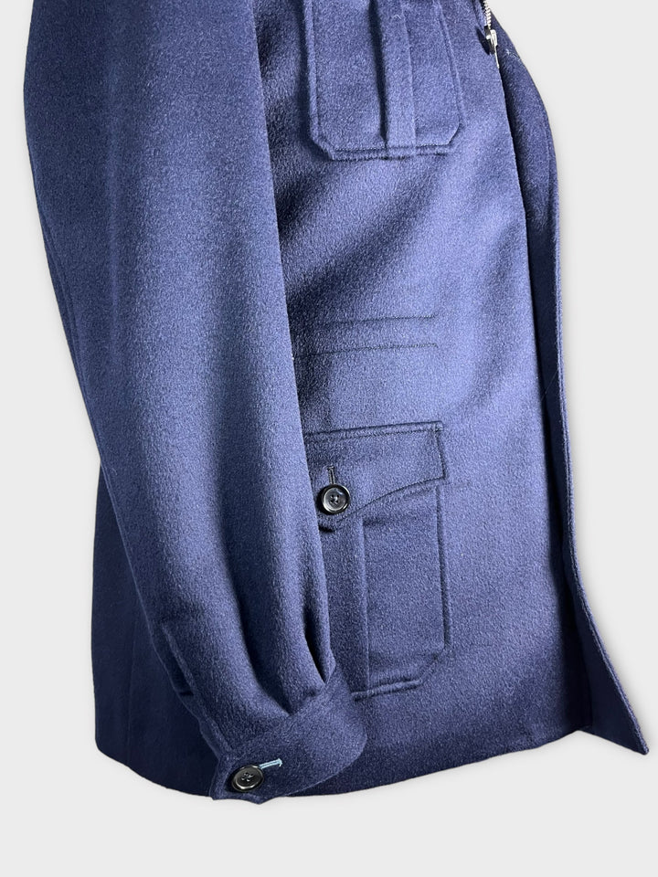 Navy Field Jacket With Hood