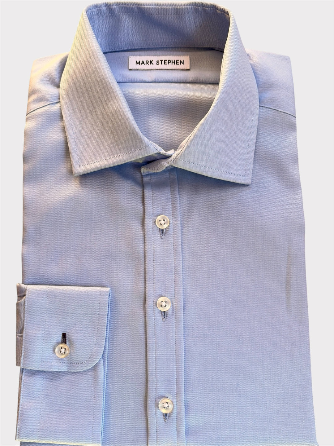 Pale Blue Fine Herringbone Shirt